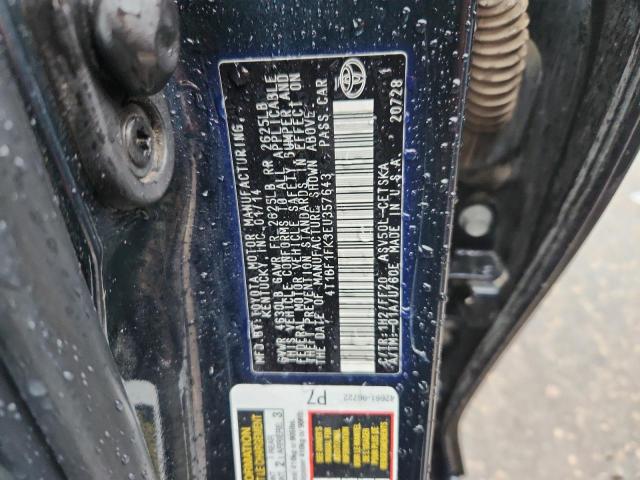 4T1BF1FK3EU357643 - 2014 TOYOTA CAMRY L BLACK photo 12