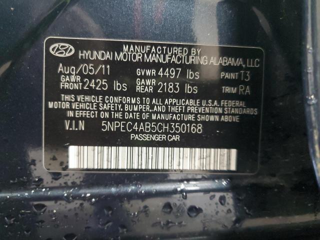 5NPEC4AB5CH350168 - 2012 HYUNDAI SONATA SE Mavi foto 12