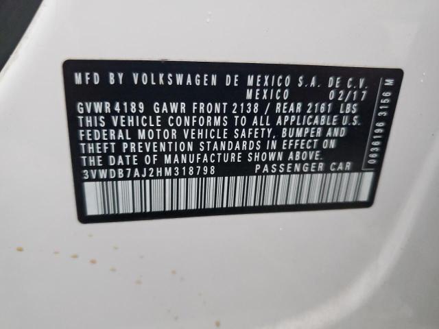 3VWDB7AJ2HM318798 - 2017 VOLKSWAGEN JETTA SE Ağ foto 13