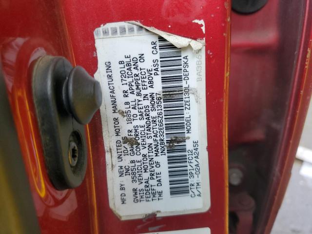 1NXBR32E66Z613567 - 2006 TOYOTA COROLLA CE RED photo 12