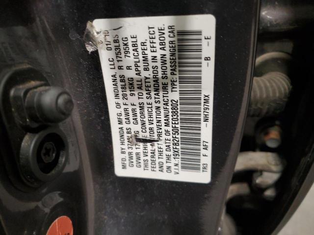 19XFB2F50FE038802 - 2015 HONDA CIVIC LX CHARCOAL photo 12