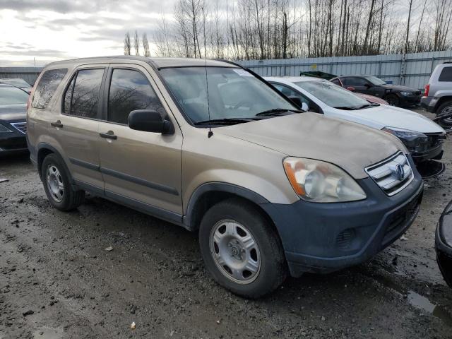 JHLRD68556C005333 - 2006 HONDA CR-V LX BEIGE photo 4