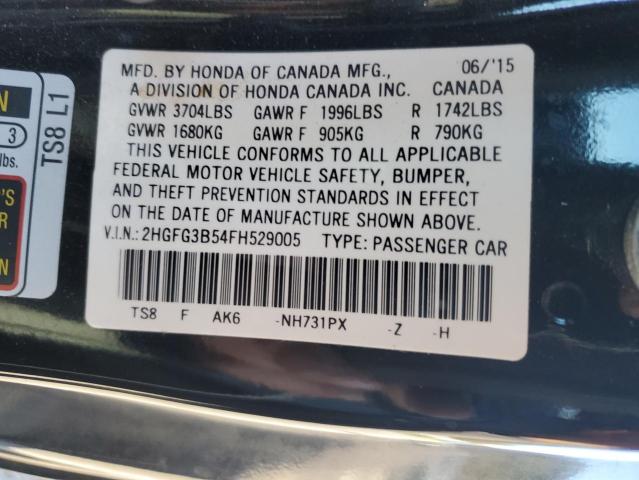 2HGFG3B54FH529005 - 2015 HONDA CIVIC LX BLACK photo 12