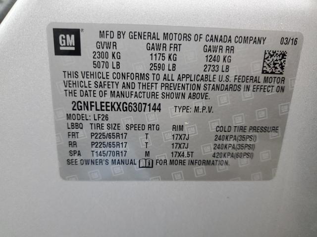 2GNFLEEKXG6307144 - 2016 CHEVROLET EQUINOX LS SILVER photo 13