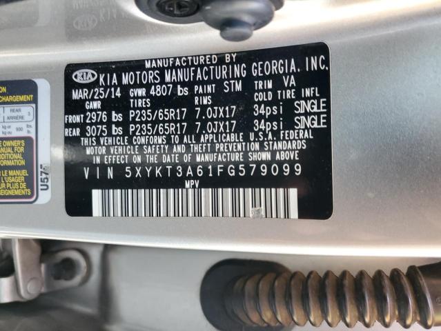 5XYKT3A61FG579099 - 2015 KIA SORENTO LX SILVER photo 13