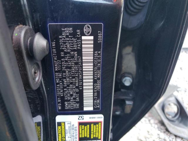 4T1G11AK5PU754947 - 2023 TOYOTA CAMRY SE NIGHT SHADE BLACK photo 12