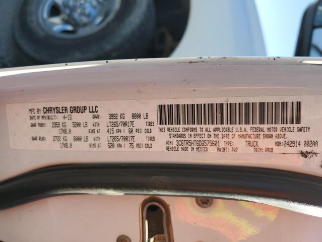 3C6TR5HT6DG575601 - 2013 RAM 2500 ST Biały zdjęcie 12
