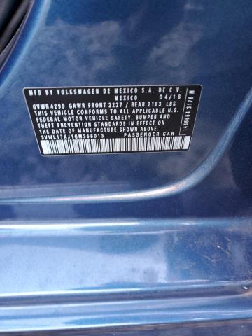 3VWL17AJ1GM358013 - 2016 VOLKSWAGEN JETTA SEL BLUE photo 12