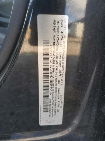 3VW2K7AJ9BM373019 - 2011 VOLKSWAGEN JETTA BASE Schwarz Foto 12