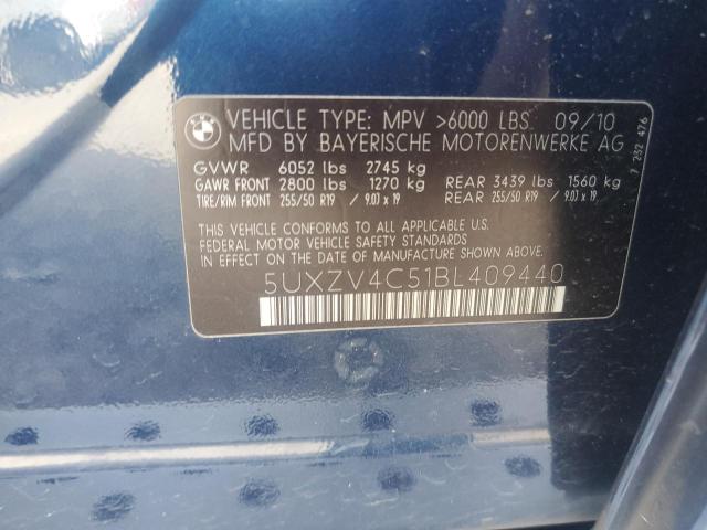 5UXZV4C51BL409440 - 2011 BMW X5 XDRIVE35I BLUE photo 13
