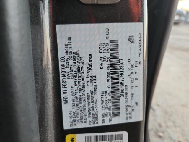 3FA6P0H77FR128077 - 2015 FORD FUSION SE ნაცრისფერი ფოტო 12