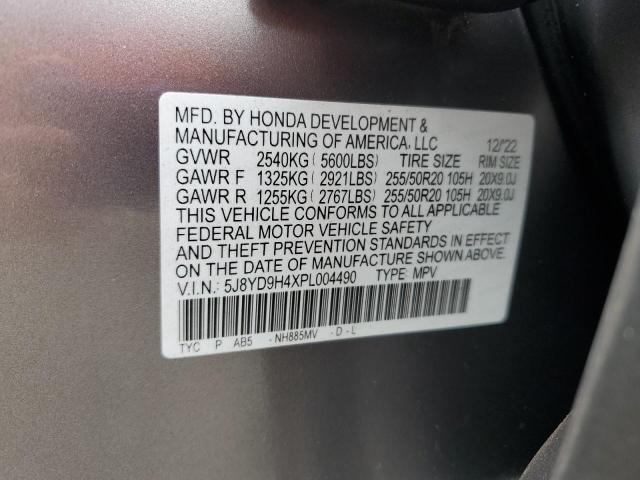 5J8YD9H4XPL004490 - 2023 ACURA MDX TECHNOLOGY ნაცრისფერი ფოტო 13