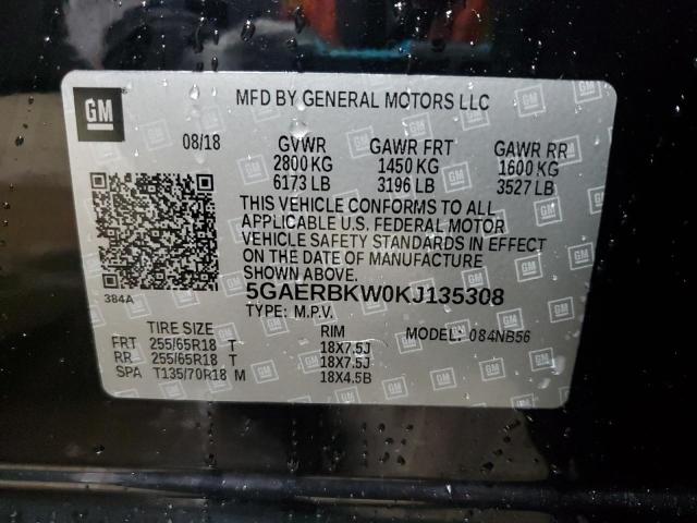 5GAERBKW0KJ135308 - 2019 BUICK ENCLAVE ESSENCE Սև լուսանկար 13