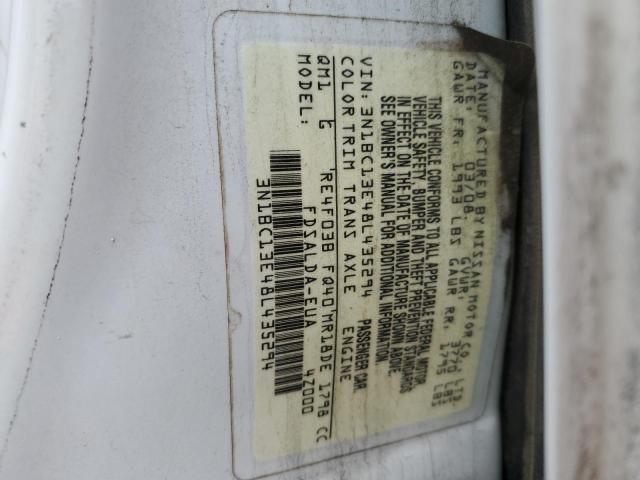 3N1BC13E48L435294 - 2008 NISSAN VERSA S 白色 照片 13