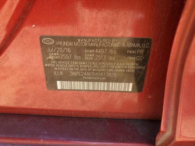 5NPE24AF0HH473826 - 2017 HYUNDAI SONATA SE WHITE photo 12