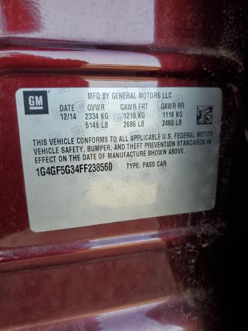 1G4GF5G34FF238560 - 2015 BUICK LACROSSE PREMIUM Rouge photo 13