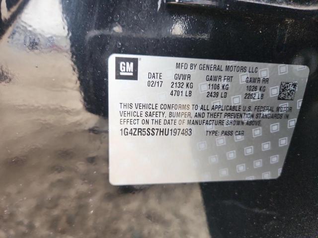 1G4ZR5SS7HU197483 - 2017 BUICK LACROSSE PREMIUM Noir photo 12