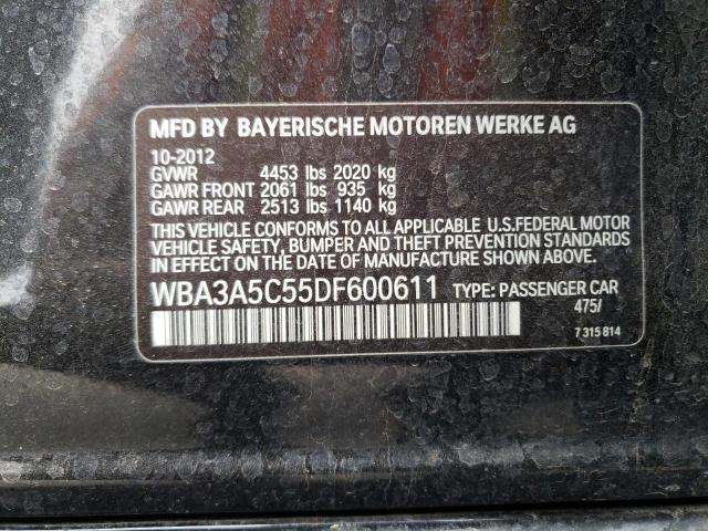 WBA3A5C55DF600611 - 2013 BMW 328 I BLACK photo 12