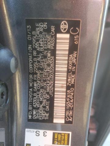 JTDZN3EU2D3228334 - 2013 TOYOTA PRIUS V GRAY photo 12
