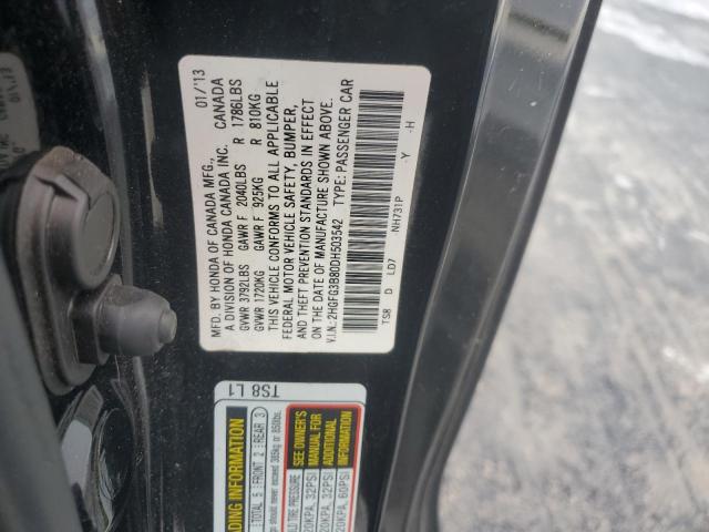 2HGFG3B80DH503542 - 2013 HONDA CIVIC EX BLACK photo 12