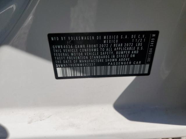 3VWN57BU9MM092337 - 2021 VOLKSWAGEN JETTA S თეთრი ფოტო 12