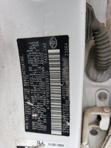 4T1BF1FK5DU269725 - 2013 TOYOTA CAMRY L WHITE photo 12