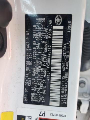 4T1BF1FK3HU345142 - 2017 TOYOTA CAMRY LE 白色 照片 12