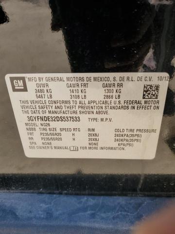 3GYFNDE32DS537533 - 2013 CADILLAC SRX PERFORMANCE COLLECTION Noir photo 12