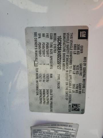 1GCRCSEA9DZ229127 - 2013 CHEVROLET SILVERADO C1500 LT WHITE photo 12