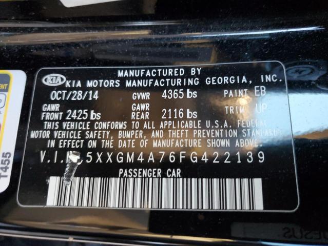 5XXGM4A76FG422139 - 2015 KIA OPTIMA LX BLACK photo 12