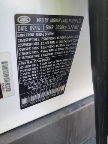 SALGS2WF6EA190526 - 2014 LAND ROVER RANGE ROVE HSE WHITE photo 13