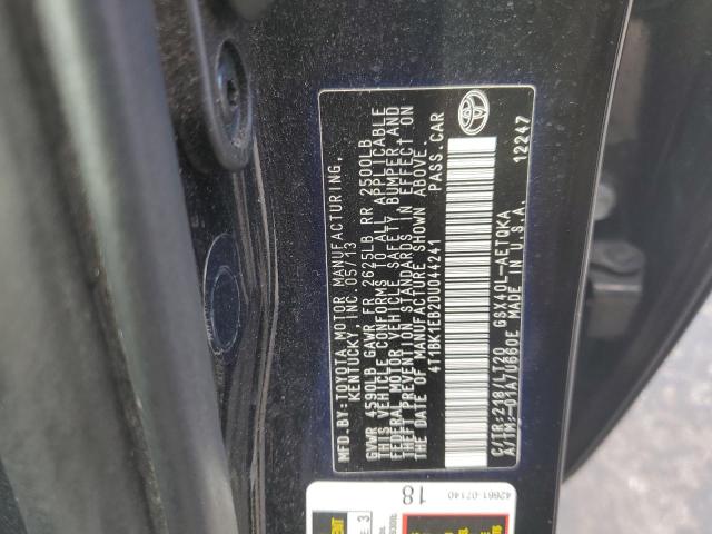 4T1BK1EB2DU044241 - 2013 TOYOTA AVALON BASE Սև լուսանկար 13