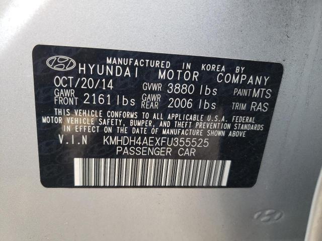 KMHDH4AEXFU355525 - 2015 HYUNDAI ELANTRA SE SILVER photo 13