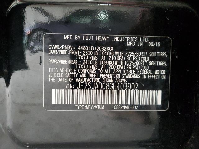 JF2SJADC8GH403902 - 2016 SUBARU FORESTER 2.5I PREMIUM 黑色 照片 13