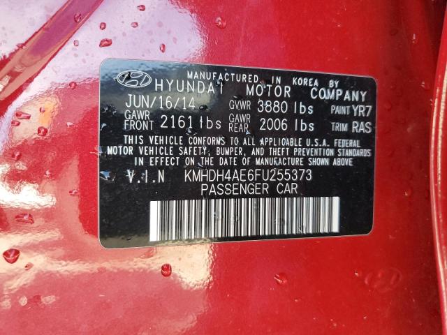 KMHDH4AE6FU255373 - 2015 HYUNDAI ELANTRA SE RED photo 13