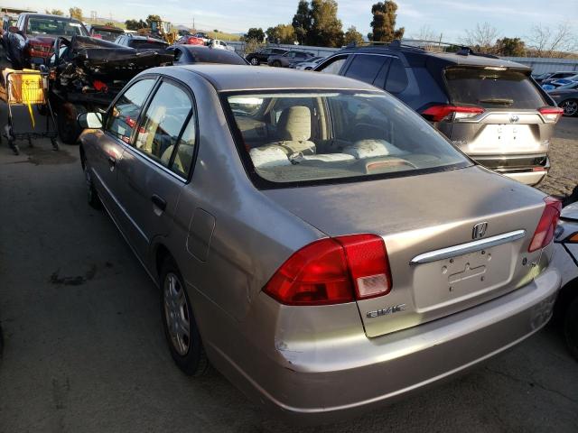 2HGES16591H576399 - 2001 HONDA CIVIC LX TAN photo 2