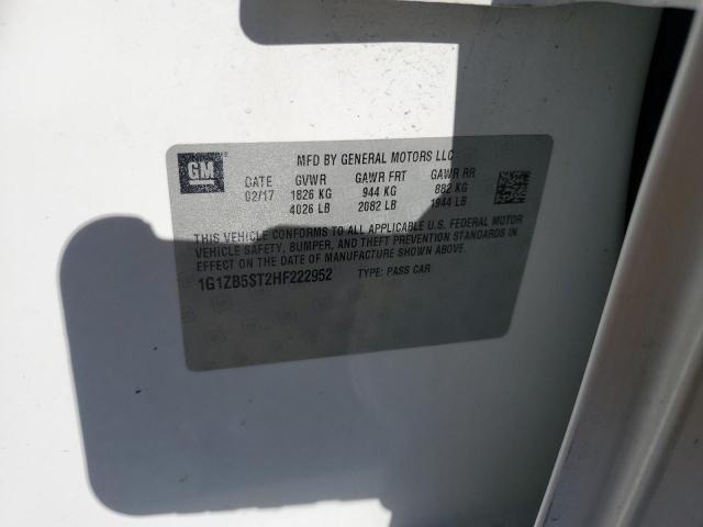 1G1ZB5ST2HF222952 - 2017 CHEVROLET MALIBU LS Белый фото 12