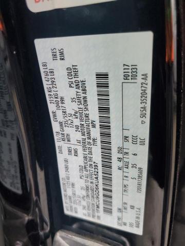 1FMCU9GD6KUA52397 - 2019 FORD ESCAPE SE أسود صورة 13