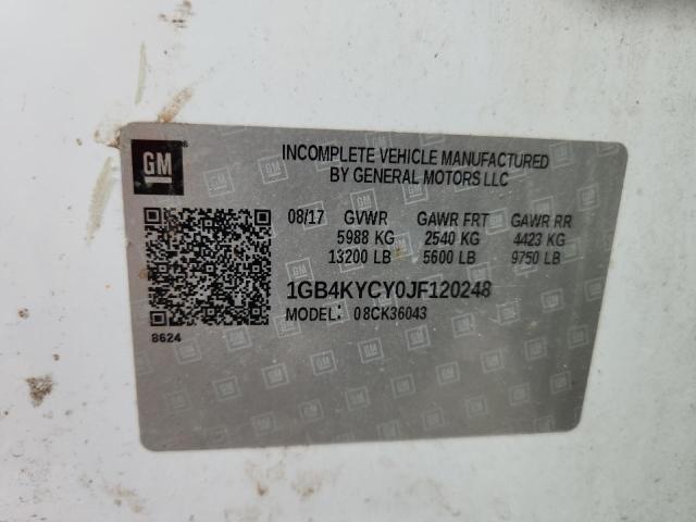 1GB4KYCY0JF120248 - 2018 CHEVROLET SILVERADO K3500 Beyaz fotoğraf 10