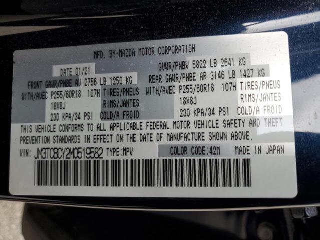 JM3TCBCY2M0519582 - 2021 MAZDA CX-9 TOURING Niebieski zdjęcie 14