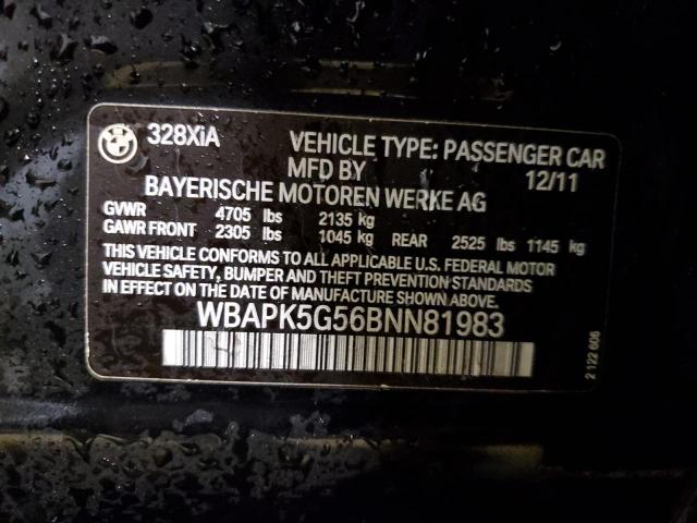 WBAPK5G56BNN81983 - 2011 BMW 328 XI SULEV BLACK photo 12