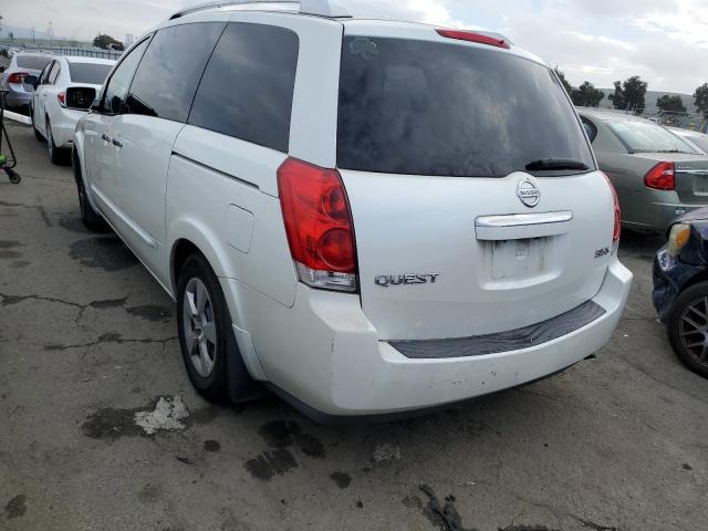 5N1BV28U68N108713 - 2008 NISSAN QUEST S WHITE photo 2