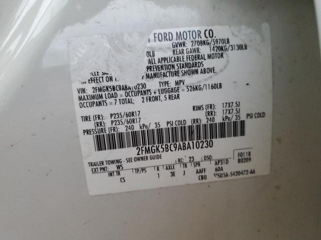 2FMGK5BC9ABA10230 - 2010 FORD FLEX SE WHITE photo 14