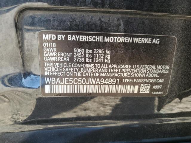 WBAJE5C50JWA94891 - 2018 BMW 540 I შავი ფოტო 12