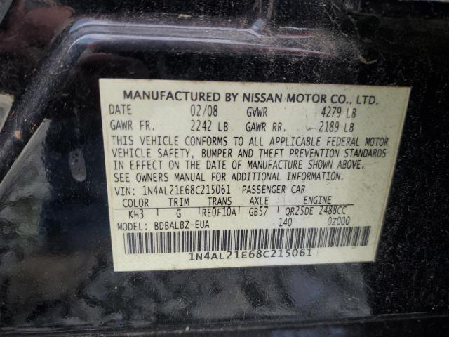 1N4AL21E68C215061 - 2008 NISSAN ALTIMA 2.5 BLACK photo 12