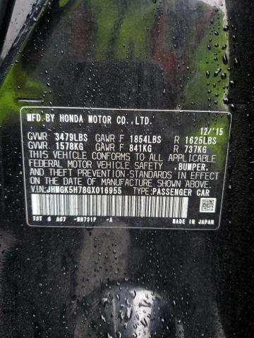 JHMGK5H78GX016955 - 2016 HONDA FIT EX Czarny zdjęcie 13