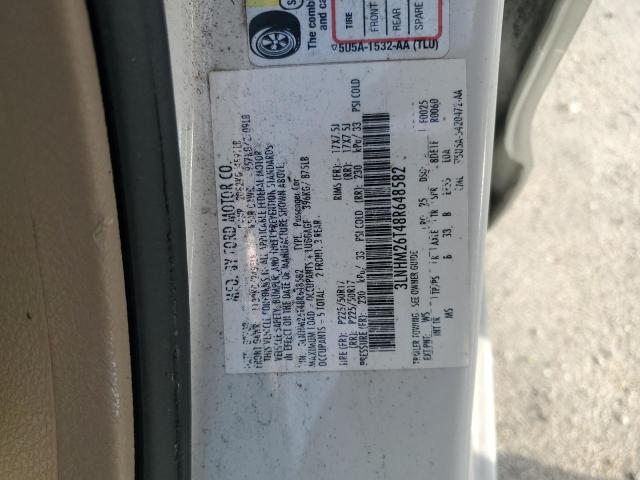 3LNHM26T48R648582 - 2008 LINCOLN MKZ Beyaz fotoğraf 12