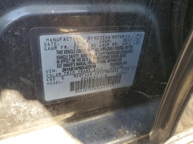 3N1AB7AP6DL623119 - 2013 NISSAN SENTRA S GRAY photo 12