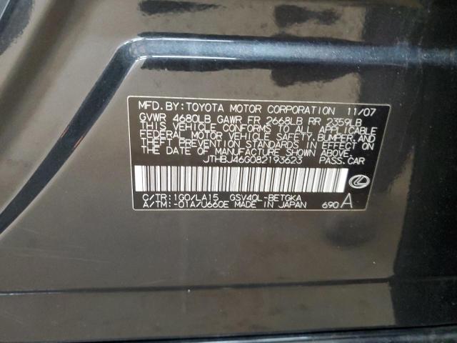 JTHBJ46G082193623 - 2008 LEXUS ES 350 CHARCOAL photo 12