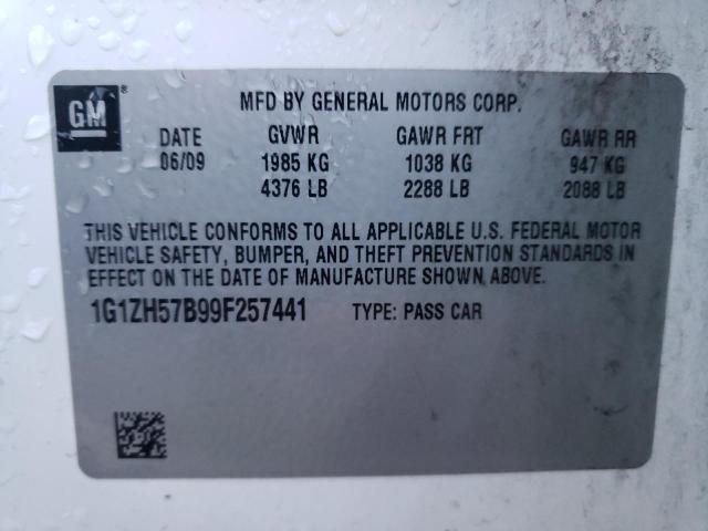 1G1ZH57B99F257441 - 2009 CHEVROLET MALIBU 1LT Ақ фото 12